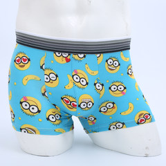 Men's underwear male cotton pants cartoon lovely youth personality tide boys four silk pants modal angle Buy 10 to send the same paragraph of 1 underpants Yellow