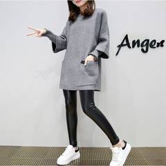 Large size autumn female fat fat fat XL mm2017 new autumn and winter holiday two Hoodie loose stitching Big code 3XL [150-175 Jin] Grey [quality edition without pilling]