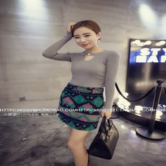 XL Womens knitted fashion shirt all-match thick warm 200 pounds of fat sister stored meat thin sweater 2XL [140-170 Jin] gray