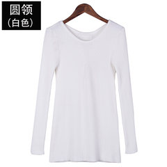 Large size women fat mm sweater female 2017 new winter add fertilizer increased 200 kg of elastic half high collar shirt XL reference weight 110-130 White 6621