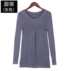 Large size women fat mm sweater female 2017 new winter add fertilizer increased 200 kg of elastic half high collar shirt XL reference weight 110-130 Grey 6621