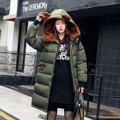 Special offer every day large size women winter cotton thickened 200 pounds of fat MM increase in the long coat fat sister S [about 90-110 pounds] Army green