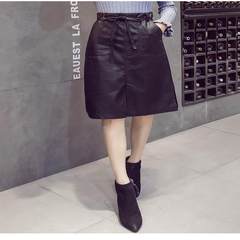 Large size women fat suit mm autumn 2017 new Tibet meat knitted jacket skirt two sets 200 Jin Pu Big code XL [100 Jin to 120 Jin] Black bust skirt