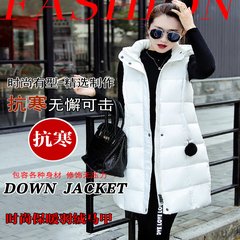 2017 of the new code of female autumn and winter vest 200 pounds of fat mm loose fat thin cotton Korean sister coat S white