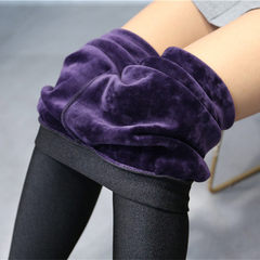 [MM] special offer every day fat yards wear high waist pants feet thin tight shiny all-match thin Leggings M 75-95 Jin Purple cashmere nine points