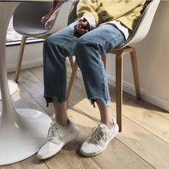 [mm] fat pants every day special offer large size women autumn fat sister female straight jeans loose wide leg pants XL [110-120 Jin] blue