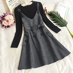 Every day special offer size female fat mm western style suit by age and thin two piece short hidden meat dress M code [suggestion 95-110 Jin] gray