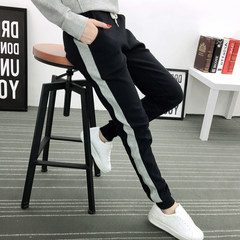 Large size women cotton pants female winter with cashmere loose skinny pants pants female Haren thickening casual pants L weight 100-120 Black make up