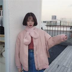 2017 spring and autumn women's new jacket leather loose Korean student Pu all-match source of autumn and winter wind Collect and buy small gifts Pink quality [no cotton with lining]