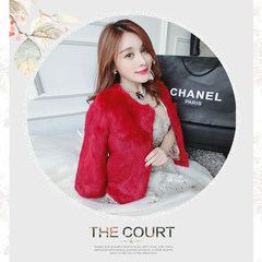 2017 new winter skin rabbit fur coat, the whole season long section of Haining fur a special offer. 3XL Short red