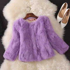 2017 new winter skin rabbit fur coat, the whole season long section of Haining fur a special offer. 3XL A short section of purple taro