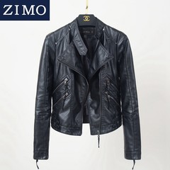 Every day special offer short spring 2017 new leather female Korean all-match all-match collar jacket jacket S black