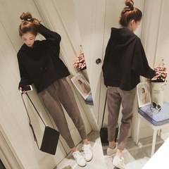 Large size women fat sister 9a11c loose sweater suit western style female fat mm THIN pants two piece XXL [140-160 Jin] One-piece pants