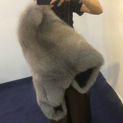 2017 new Korean imitation fur vest in the long section of fox fur coat fur vest vest winter female rabbit XS gray