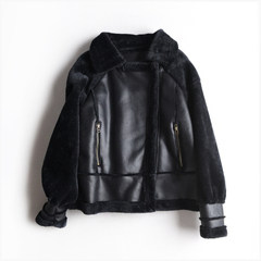 W good wear and affordable imitation fur coat fur imitation female motorcycle models 701V32 S black