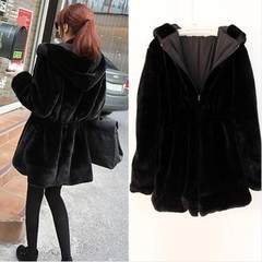 2017 Korean winter new slim long coat mink cashmere imitation fur fur coat women wear on both sides M (97 Jin -106 Jin) Upgrade (zipper button)