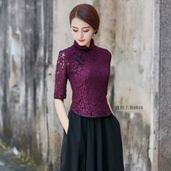 Short classic dress coat lace summer new skinny fashion dress costume, Chinese modified Ms. S 8105 black coat