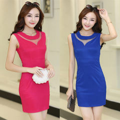 The new fashionable sexy gauze package hip dress and fashion dress club installed M white