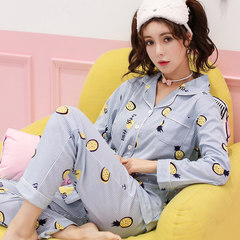 The spring and autumn female pajamas cotton long sleeved cardigan Korean thin sweet girl winter cotton Home Furnishing suit (two sets reduced five yuan freight insurance) LS918