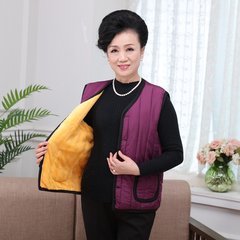 The old mother vest cotton dress size warm vest elderly people every day in autumn and winter special offer is added thick velvet 3XL [recommended weight 150-175] gules