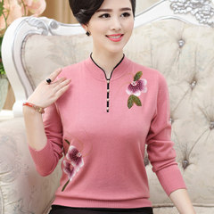 The 40 year old middle-aged mother winter clothing 50 elderly lady costume 60 autumn backing sweater 3XL gules
