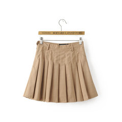 2017 winter school high waisted suit fabric pleated skirt skirt a slim slim skirt XS Camel