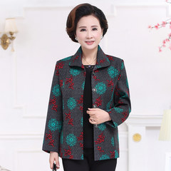 The elderly grandmother spring jacket clothing old age 60-70-80 years old lady Tang suit jacket XXL [suggestion 90-110 Jin] Purple grey