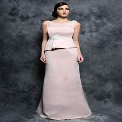 A small tail Satin Vest slim bride dress custom Pink Lady Dress MC host XS Pink