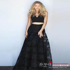 [Joe Hua Shi] private order 2017 new style two piece vest, A word skirt exposed navel dress fashionable sexy dress S custom color
