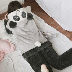 Coral Plush pajamas women winter thickening long sleeves cartoon lovely winter warm flannel home clothes Autumn Edition L code 368_ MOE bear