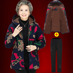 The elderly grandmother equipped with a thick jacket cashmere middle-aged lady mother padded 607080 winter 3XL (about 135 Jin) Diamond 2 (one-piece blouse)
