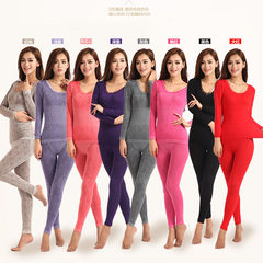Autumn and winter warm underwear female suits modal T-shirt long johns lady wearing a corset in thin section F Milk color