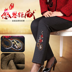 In the elderly with cashmere dress trousers and winter of 60 year old mother of 70 elderly grandmother pants wearing warm pants XXXL recommendation [130-145 Jin] Hongmeixiu