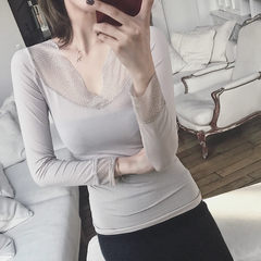 @ZY hi brother small sexy lace collar shirt perspective V thin winter lady underwear female F 26 working days reserved by skin color