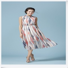 The new slim waist Chiffon Dress leisure dress skirt floral skirt slim high-end Beach M Picture color