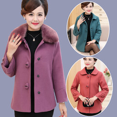 Mother dress middle-aged autumn 40 plus 50 new winter coat thick middle-aged lady 60 years old wool jacket 4XL (about 143-153 Jin) Add orange cotton