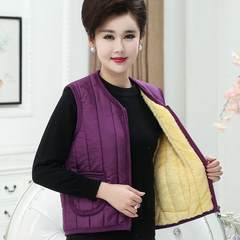 Autumn and winter mother elderly with thickened short Kanjian cashmere vest vest in the elderly middle-aged cotton Ma Jianv XXL (125-145 Jin) Purplish red