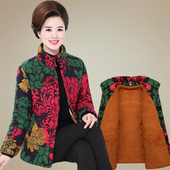 The middle-aged lady winter coat 50 middle-aged short mother dress and cotton padded jacket 60 cotton cashmere thickened grandma 3XL Collection and purchase priority shipment