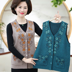 In the old female age old grandma vest knit cardigan wool vest winter sweater vest mother dress code 105 (suggestion 85-100 Jin) 303 purple
