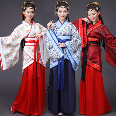 Special offer elegant female costume costume clothing fairy costume costume costume Hanfu princess dress chest jacket skirt dress S Blue and white skirt