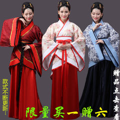 The costume of Tang Dynasty costume Hanfu female royal wedding dress clothing tail fairy princess show ancient cost S Red blouse, black skirt