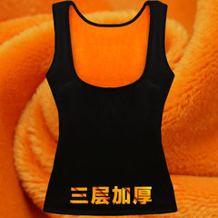 Ladies winter warm cotton vest with cashmere wearing chest supporting tight shirt body size underwear vest 6XL recommends 170-185 Jin wear 3855# double skin color
