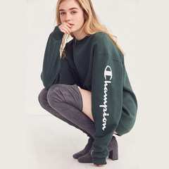 The Japanese version of the Champion champion female head backing sweater sweater loose and long sleeve T-shirt male lovers S green