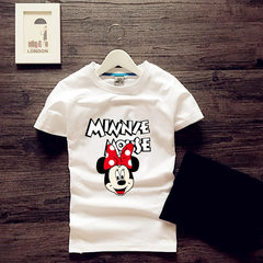 Simple summer cotton Crewneck T-shirt cartoon loose straight half sleeve port wave of young male and female couples dress brand S code (weight 88-95 Jin) white