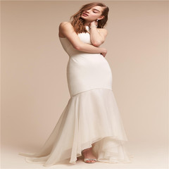 Theia purchasing fashion playful vest before long after short fishtail wedding dress Two Ivory