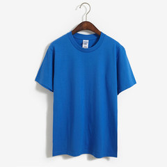 Summer based Korea Shirt Short Sleeved T-Shirt Size loose color female couples dress class dress coat T-shirt XS Royal Blue