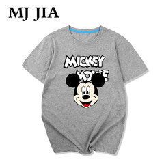 European station Disney Mickey Mouse cartoon printed short sleeve T-shirt L Gray Dad