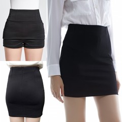 Korean occupation skirt winter bag hip skirt thin step skirt skirt work elastic waist skirt female skirt suit 3XL Wool short black (skirt lining)