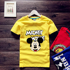 Simple summer cotton Crewneck T-shirt cartoon loose straight half sleeve port wave of young male and female couples dress brand S code (weight 88-95 Jin) Bright yellow