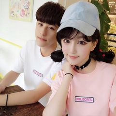 Harajuku wind couples dress summer 2017 new BF Korean tide loose clothes t-shirt female student class service XXL [recommendation 131~160 Jin] DIM.ECRES Pink